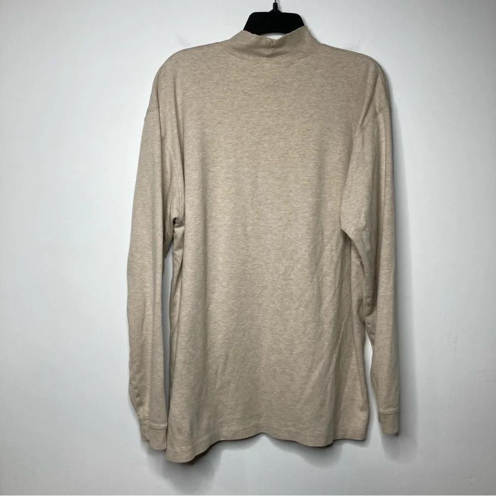 L.L. Bean oatmeal turtle neck mock neck top size XL tall‎